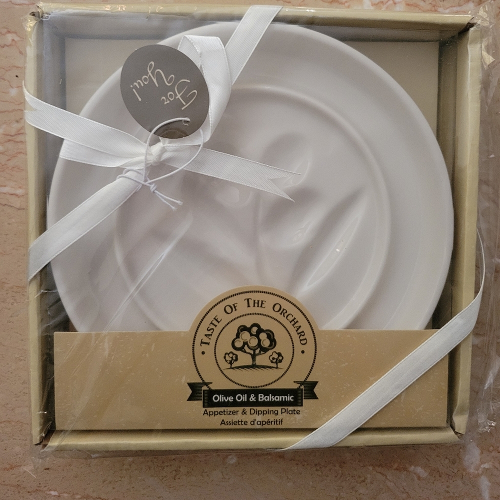 Artisan White Appetizer & Dipping Plate